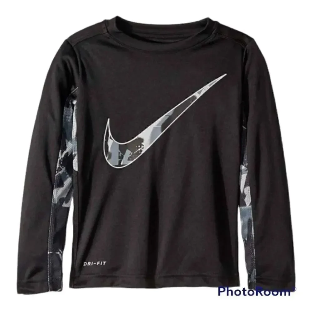 Nike Spray Painted Swoosh Long Sleeve Tee Shirt